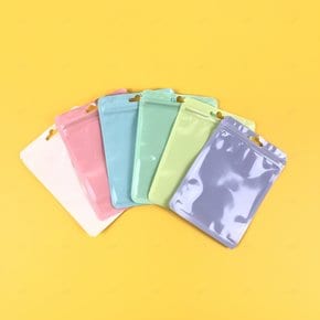 컬러 지퍼백 소품 소분 반투명 파우치 다용도 1P 비닐 사진 화이트 보관 디자인 구디백