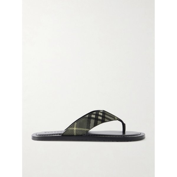 파빌론 가죽 트리밍 체크 자카드 샌들 46376663162993512