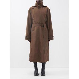 르메르 후드 나일론 캔버스 트렌치 코트 22FW Brown 1493081