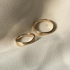 [아몬즈 단독] 14k/18k RIPPLE RING (2size)