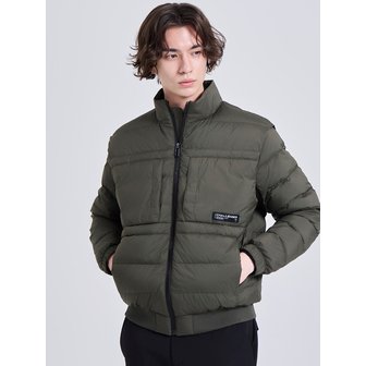 챌린저 남성 하이넥 숄더 프리 스윙 다운 자켓 카키