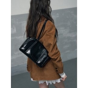 레트로 링클 에나멜 숄더백 [BLACK]