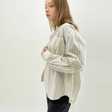 투톤 스트라이프 셔츠 Khaki / ZCG2SH05275