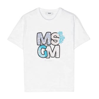 MSGM 24SS 키즈 여성 플라워프린팅 티셔츠 S4MSJGTH071 001