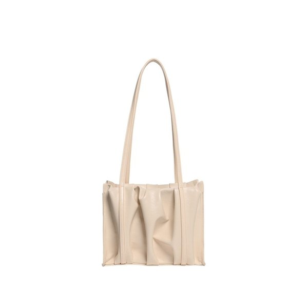 SHIRRING SQUARE SHOULDER BAG MINI DARK IVORY