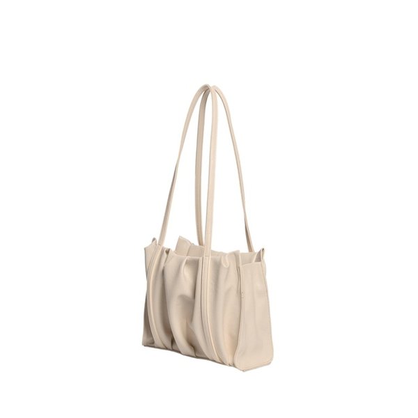 SHIRRING SQUARE SHOULDER BAG MINI DARK IVORY