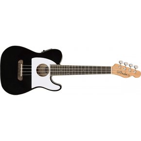 Fender 우쿨렐레 Fullerton Tele Uke, Black 소프트 케이스 포함