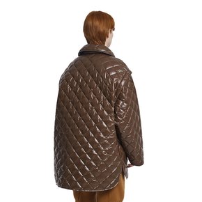 Detachable Sleeves Quilted Jacket_Brown