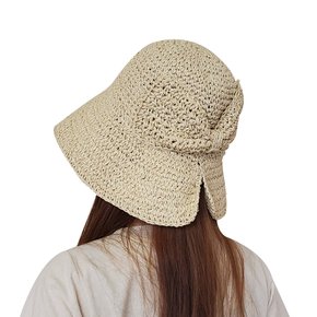 B-116 비치 리본 왕골햇 / 여성모자 라탄모자  햇빛차단 모자 버킷햇