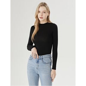 베이직 심플 라운드 긴팔 여성 티셔츠 NO1LW004L0_P354125159