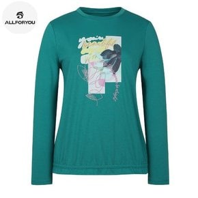 [여성] printed hem point t-shirt ALTRM1311-GREEN