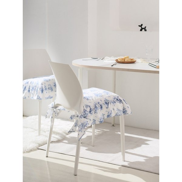 블루블라썸 프릴 의자방석(솜포함)