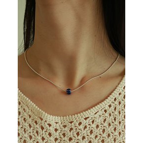 blue glass silver necklace