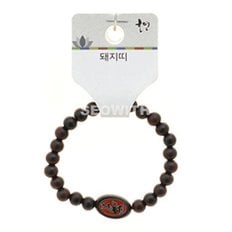  불교 기원 팔찌 벽조목 어린이 띠 합장주 염주(돼지) (WFFRODP)