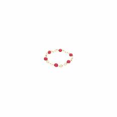 14K Vivid Dot Chain Ring_Red