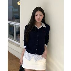 [25SS] [아이코닉] 면 케이블 긴팔 가디건 네이비 HSSW5AC11N2