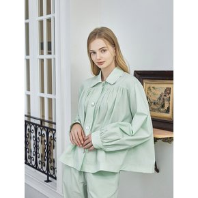 Cotton Shirring PAJAMA SET_Mint