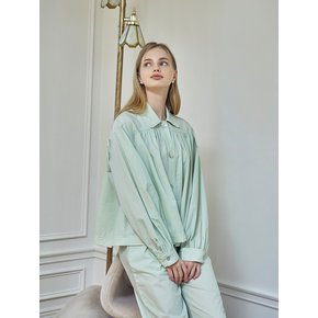 Cotton Shirring PAJAMA SET_Mint