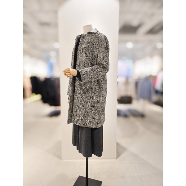 [파주점] [더아이잗컬렉션]울 스팽글 레더 칼라 롱 자켓 CPBA0JK551