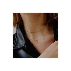 [Silver_2 SET] Gold Ball and Tiny Cross Necklace