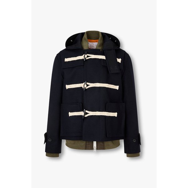 남성 토글 디테일 울 멜턴 블루종 6425301140000