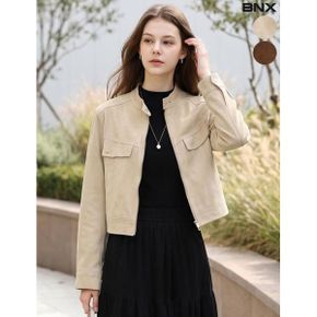 캐주얼 스웨이드 집업 숏 자켓_P439047229