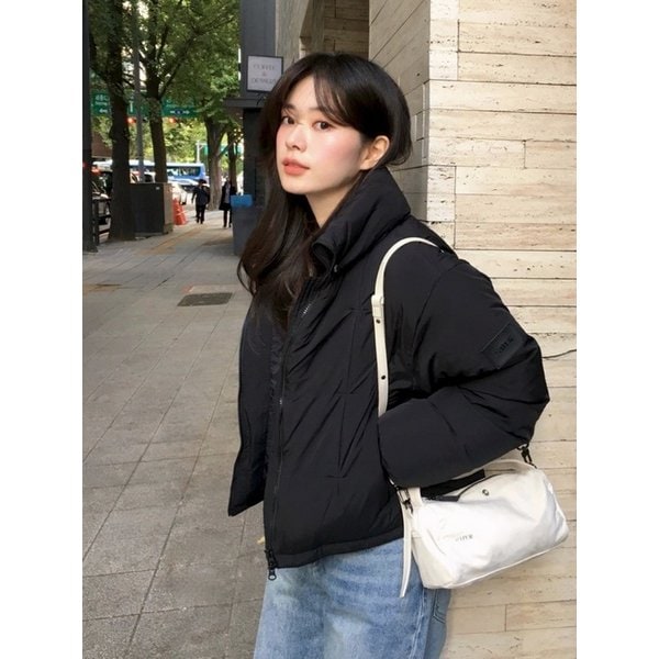 (W) 오르타 2-Way 칼라 덕 다운 패딩_블랙