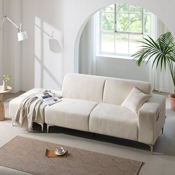 심플 모던 아쿠아 패브릭 3인+스툴 소파 (쿠션증정) TR5270 (수도권무배)