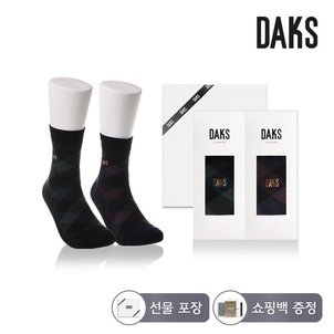 닥스 양말 신사 면스판 단목 체크 2족세트 DK24358