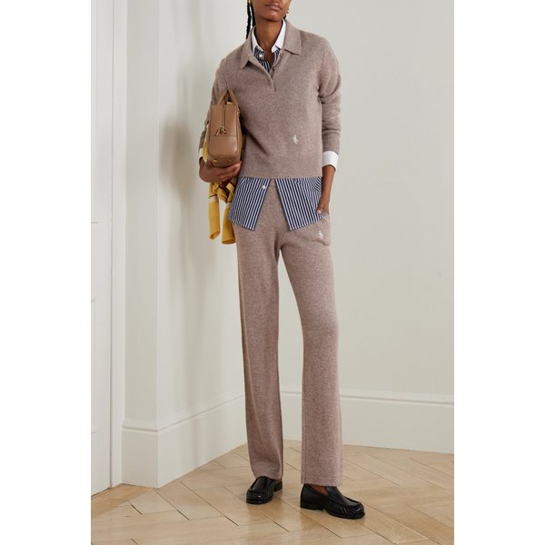 로고 자수 캐시미어 울 블렌드 폴로 스웨터 46376663162898168