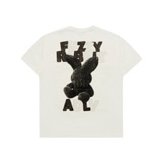 FUZZY FONT RABBIT SHORT SLEEVE T-SHIRT CREAM 퍼지폰트레빗 크림 SSAFFR-CRM