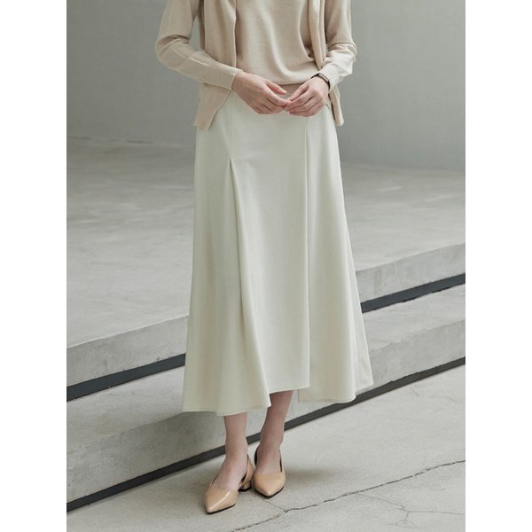 Corduroy Asymmetrical skirt_Ivory