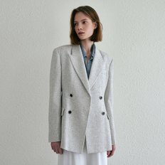 Peaked lapel tweed jacket - light gray