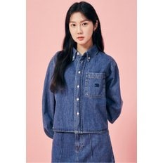 버튼 다운 칼라 크롭 데님 재킷 GP3A0JKJ91
