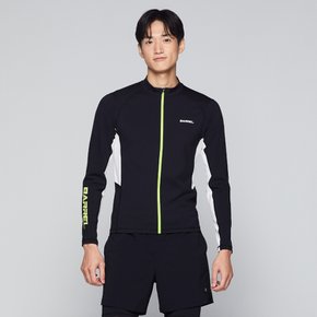맨 모션 스탠다드핏 집업 래쉬가드 블랙 (B3SMWZR003BLK)