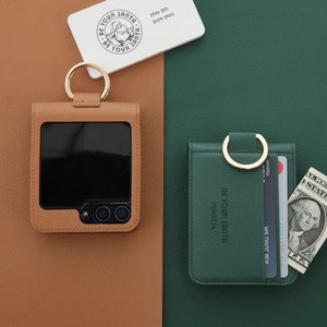 비유어산타 갤럭시 Z플립6 케이스 이태리 비건가죽 카드 지갑 베네치아&나폴리