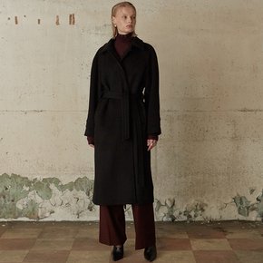 [ESSENTIEL] NOIR Cashmere Classic Belted Coat_Dark Black