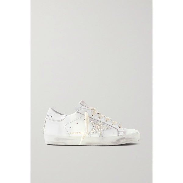 슈퍼스타 인조 진주 장식 디스트로이드 가죽 스니커즈 11452292647282906