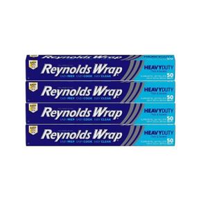 미국 레이놀즈 호일 Reynolds Wrap Aluminum Foil Heavy Duty 50 sq ft Pack of 4 1357347