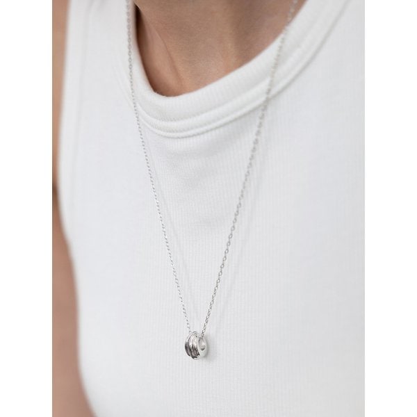 [단독](실버925) 커브 쉘 팬던트 롱 목걸이 NZ2501