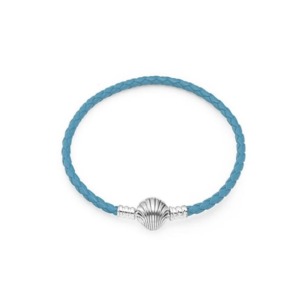 판도라 598951C01-S 모멘츠 씨쉘 클라습 터쿼이스 브리디드 레더 팔찌