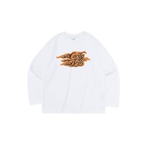 FLAME LOGO GRAPHIC LONG SLEEVE T-SHIRT (WHITE)