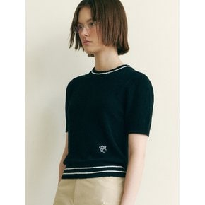 LOGO BOOKLE HALF SLEEVE SUMMER KNIT BK