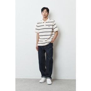 Cotton Stripe Polo T-shirt_Ivory_LSTD0TS92U (남녀공용)