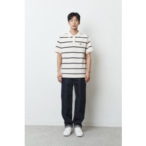 Cotton Stripe Polo T-shirt_Ivory_LSTD0TS92U (남녀공용)