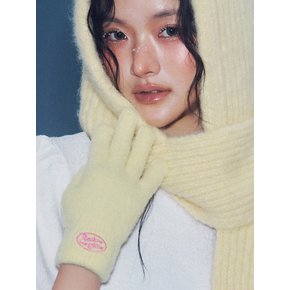 FLUFFY LOGO 장갑 YELLOW