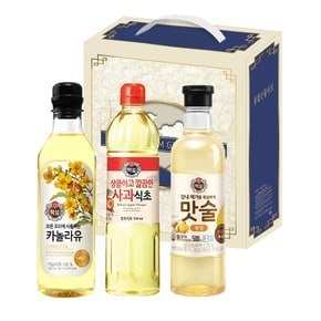 [무료배송]카놀라유500ml+맛술500ml+식초500ml 혼합8호세트