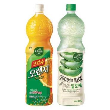  웅진 고칼슘오렌지 1.5L x 3개 + 자연은알로에 1.5L x 3개 (총6개)