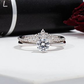 5부 다이아 반지 천연 GIA 베이직 크라운 쌍지 결혼 기념일 프러포즈