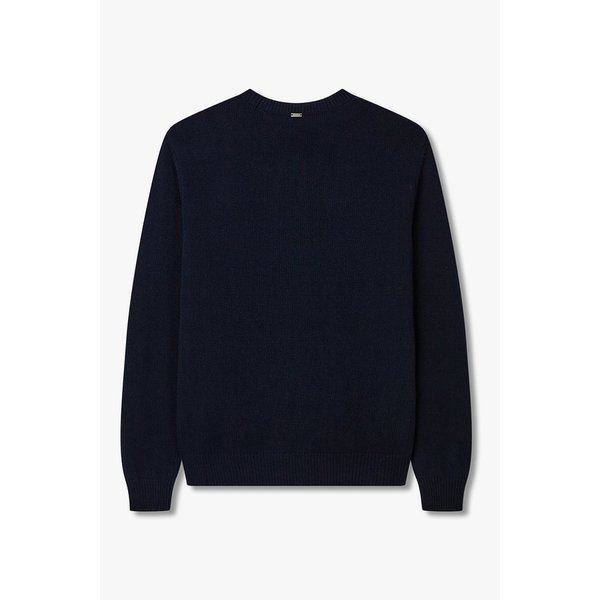 남성 로고 자카드 울 니트 풀오버 4615351011000